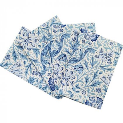 William Morris Blue Compton Cotton Napkins - 4 Pack