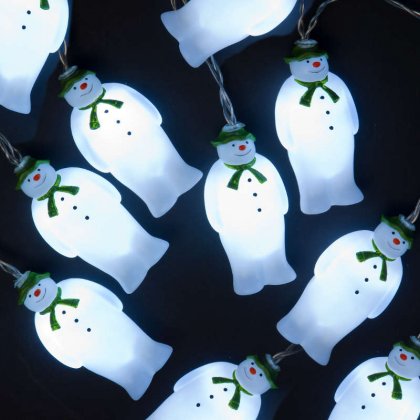 SnowTime Battery Operated Blow Moulded Snowmen 10 LED String Light