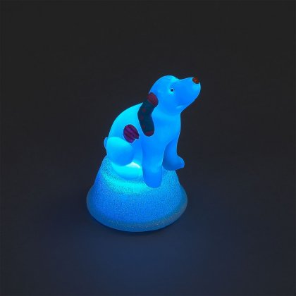 SnowTime Acrylic Snowdog White Colour Changing LED - 8cm