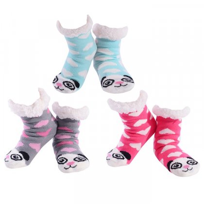Nuzzles Girls Pretty Panda Sherpa Socks - Assorted