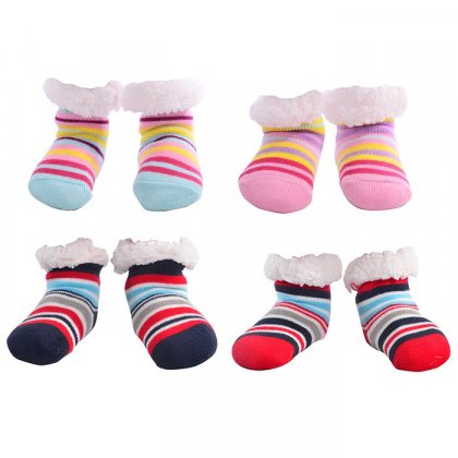 Nuzzles Toddler Stripe Sherpa Socks - Assorted