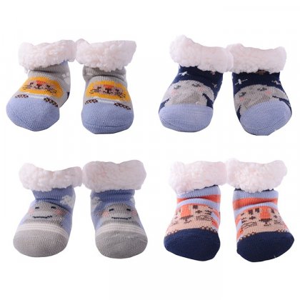 Nuzzles Toddler Boy Safari Sherpa Socks - Assorted