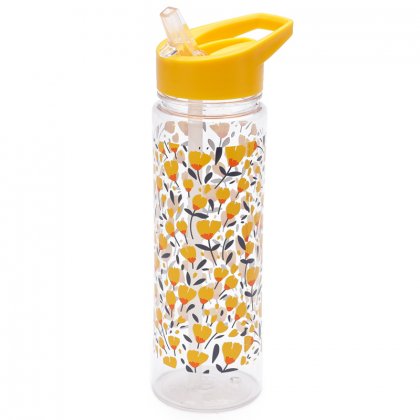 Puckator Reusable Water Bottle with Flip Straw 550ml - Buttercup