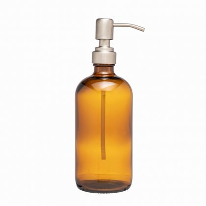 &Again Amber Glass Pump Bottle 500ml