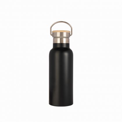 &Again 500ml Double Wall Bottle with Bamboo Lid - Midnight