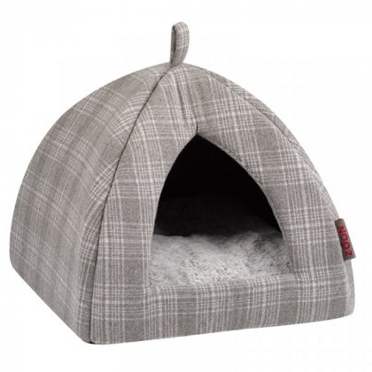 Zoon Grey Plaid Cat Igloo