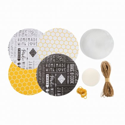 The Kitchen Pantry 24 Piece Mixed Design Jam Jar Covers