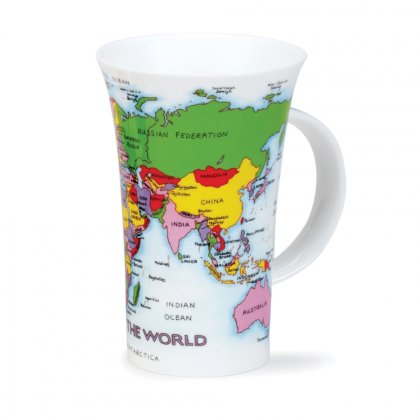Dunoon Glencoe China 500ml Mug - Map Of The World