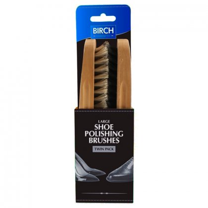 Birch Shoe Brushes Twin Pack Large