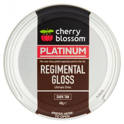Cherry Blossom Platinum Regimental Gloss Shoe Polish 40g - Dark Tan