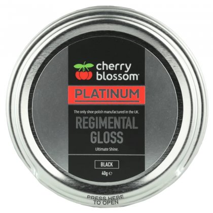 Cherry Blossom Platinum Regimental Gloss Shoe Polish 40g - Black