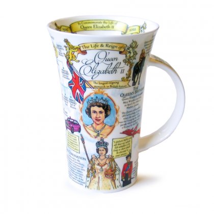 Dunoon Glencoe Shape Fine Bone China Mug - The Life & Reign Queen Elizabeth II