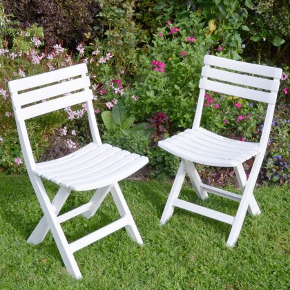 Brescia Folding Chair White Pack Of 2