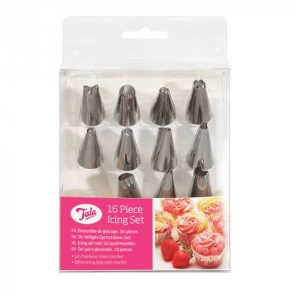 Tala 16pc Icing Set (14 Nozzler Bag & Coupler)