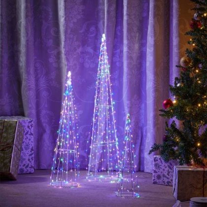 Three Kings 640 LED TreeCone Trio Low Voltage - Multicoloured