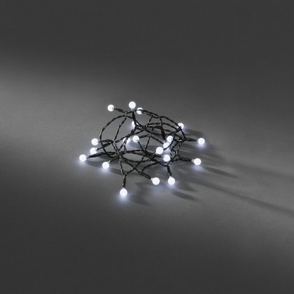 Konstsmide 50 White Cherry LED Lights with Black Wire