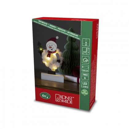 Konstsmide Wood & Cotton LED Snowman