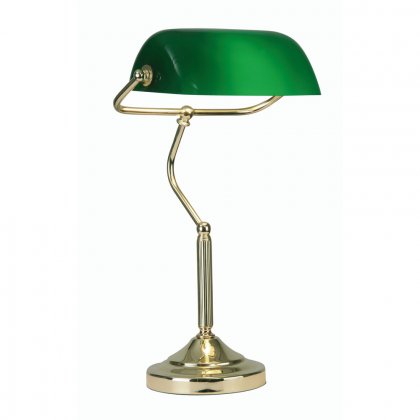 Oaks Lighting Bankers Lamp Polished Brass