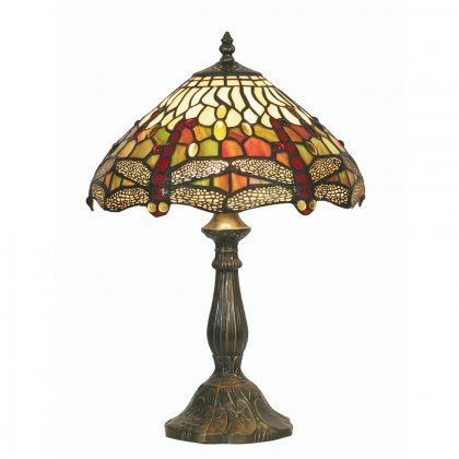 Oaks Lighting Tiffany Style Dragonfly Table Lamp