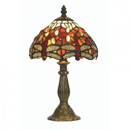 Oaks Lighting Tiffany Style Dragonfly Table Lamp