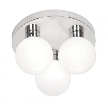 Oaks Lighting Flen 3 Lamp Flush Ceiling Light Chrome