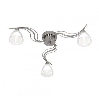 Oaks Lighting Portland 3 Arm Semi-Flush Ceiling Light Antique Chrome