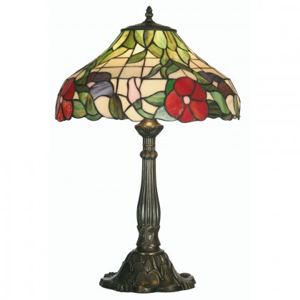 Oaks Lighting Tiffany Style Peonies Table Lamp
