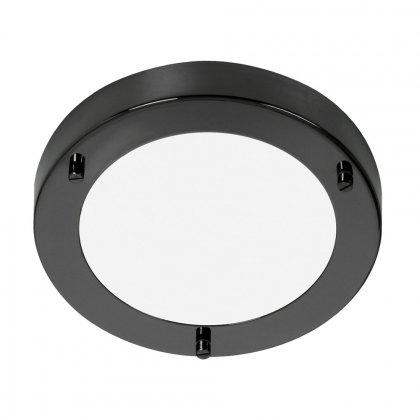 Oaks Lighting Rondo Flush Ceiling Light Small Mirror Black