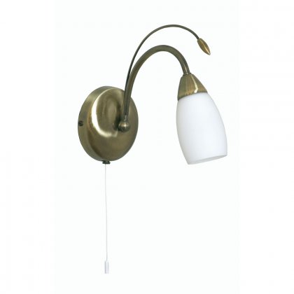 Oaks Lighting Antwerp Single Wall Light Antique Brass