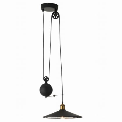 Oaks Lighting Bulan Rise & Fall Single Pendant Black