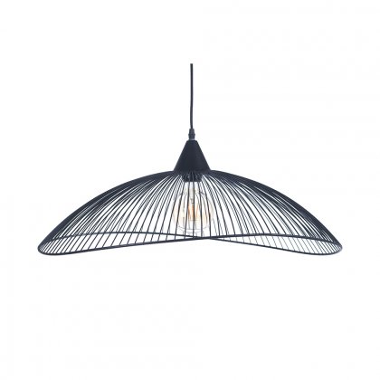 Oaks Lighting Helios Single Pendant with 1000mm Cord Black