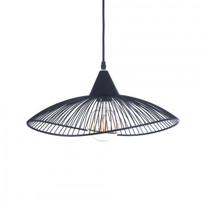 Oaks Lighting Helios Single Pendant with 1200mm Cord Black