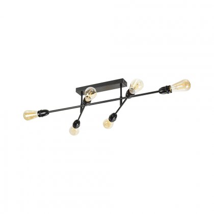 Oaks Lighting Graz 6 Light Semi Flush Pendant Black