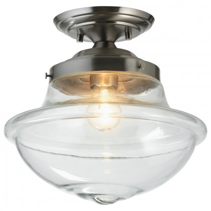 Oaks Lighting Lars Flush Ceiling Light Antique Chrome