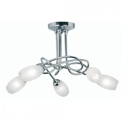 Oaks Lighting Tara 5 Light Semi-Flush Fitting Chrome