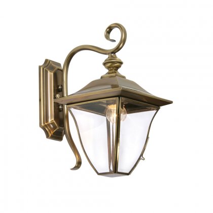 Oaks Lighting Callan Down Outdoor Wall Light Brass Plate