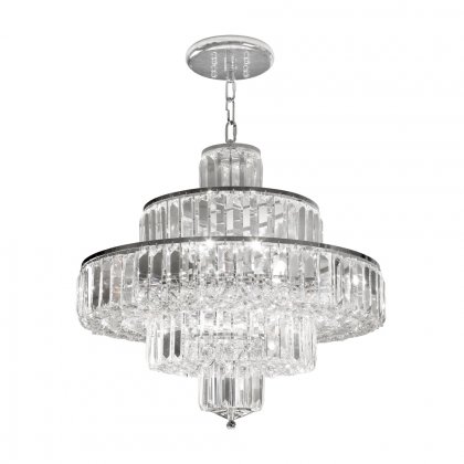 Oaks Lighting Telfs 16 Light Crystal Chandelier Chrome