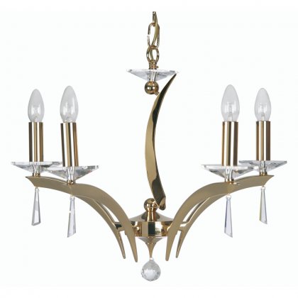 Oaks Lighting Wroxton 5 Light Chandelier Gold