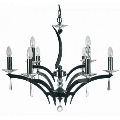 Oaks Lighting Wroxton 9 Light Chandelier Titanium