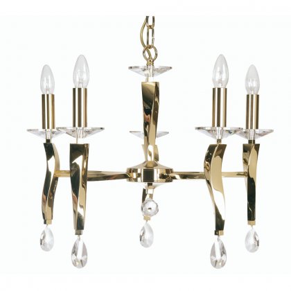 Oaks Lighting Aire 5 Light Chandelier Gold