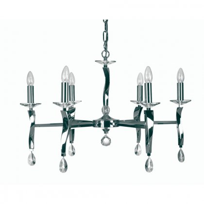 Oaks Lighting Aire 6 Light Chandelier Chrome