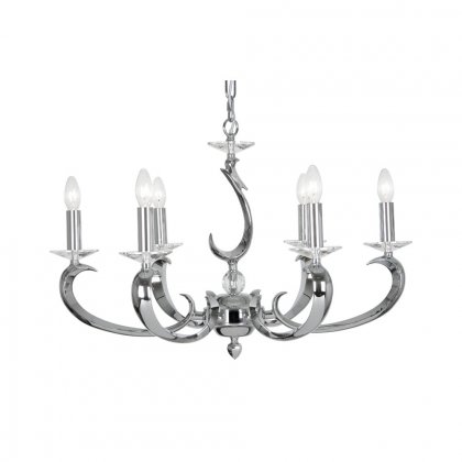 Oaks Lighting Esbelta 6 Light Chandelier Chrome