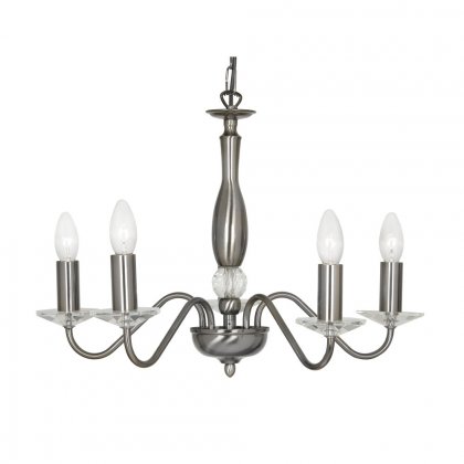 Oaks Lighting Vesta 5 Light Chandelier Antique Silver