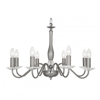 Oaks Lighting Vesta 8 Light Chandelier Antique Silver