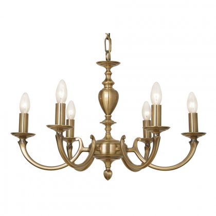 Oaks Lighting Carter 6 Light Chandelier Antique Brass