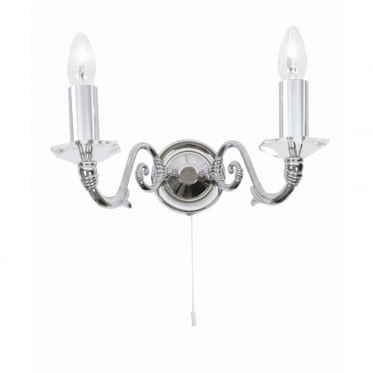 Oaks Lighting Wren Double Wall Light Chrome