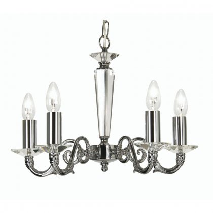 Oaks Lighting Wren 5 Light Chandelier Chrome