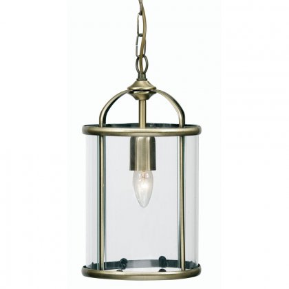 Oaks Lighting Fern 1 Light Lantern Style Pendant Antique Brass