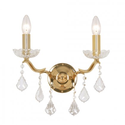 Oaks Lighting Isabella 2 Arm Wall Light Gold