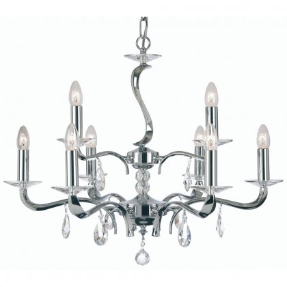 Oaks Lighting Cobra 9 Light Chandelier Chrome